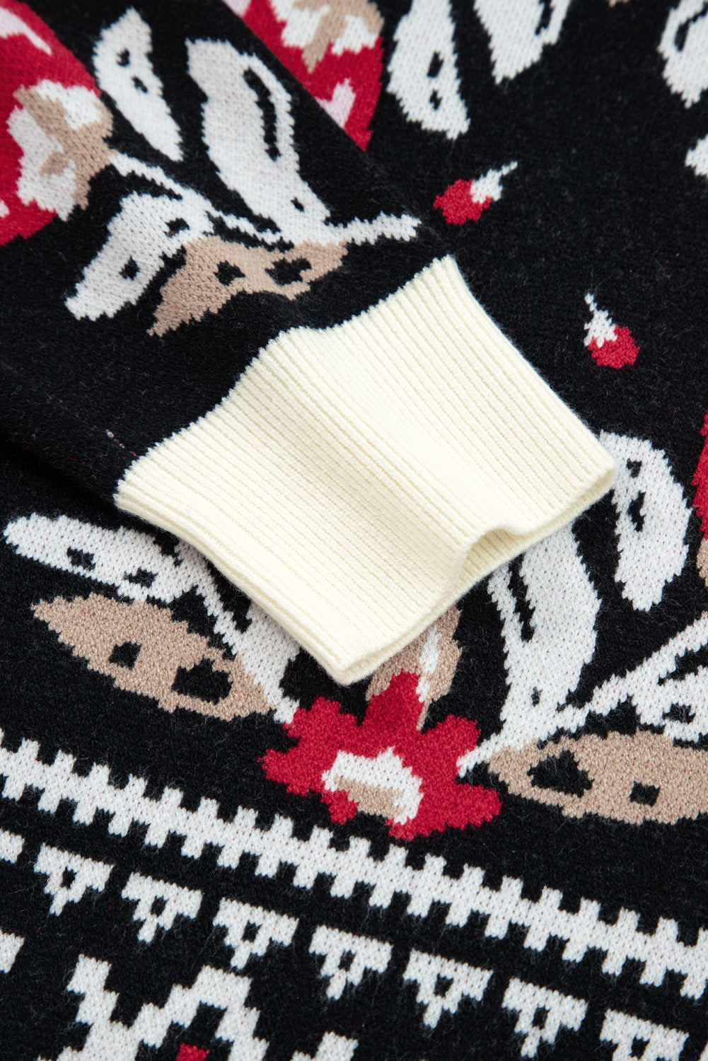 Beige Floral Print Buttoned Front V Neck Knit Cardigan