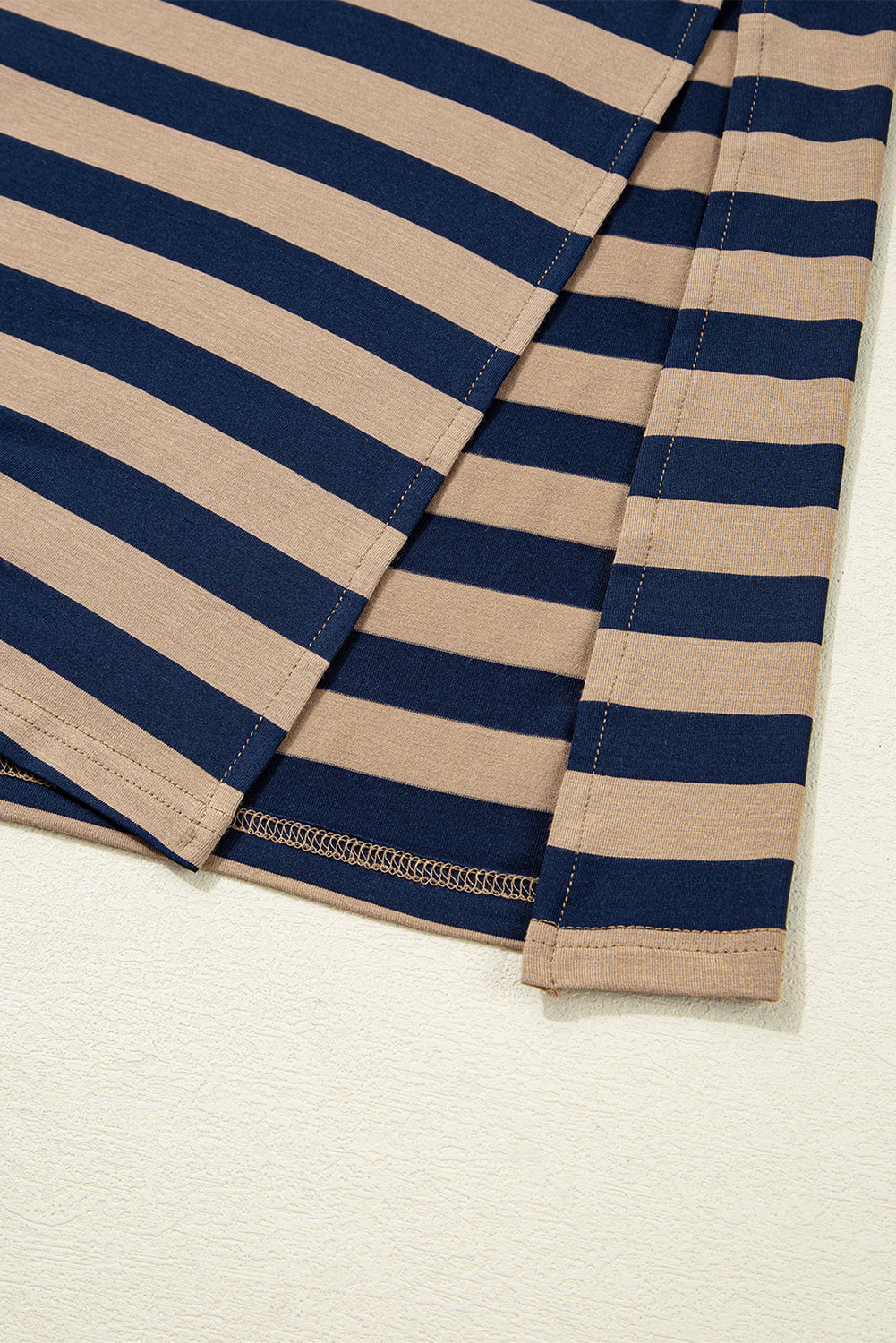 Black Stripe Print V Neck Maxi Dress with Side Splits