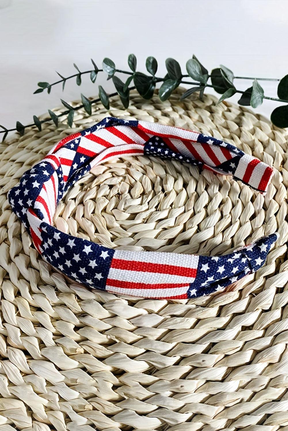 Navy Blue Flag Day Knotted Headband - L & M Kee, LLC