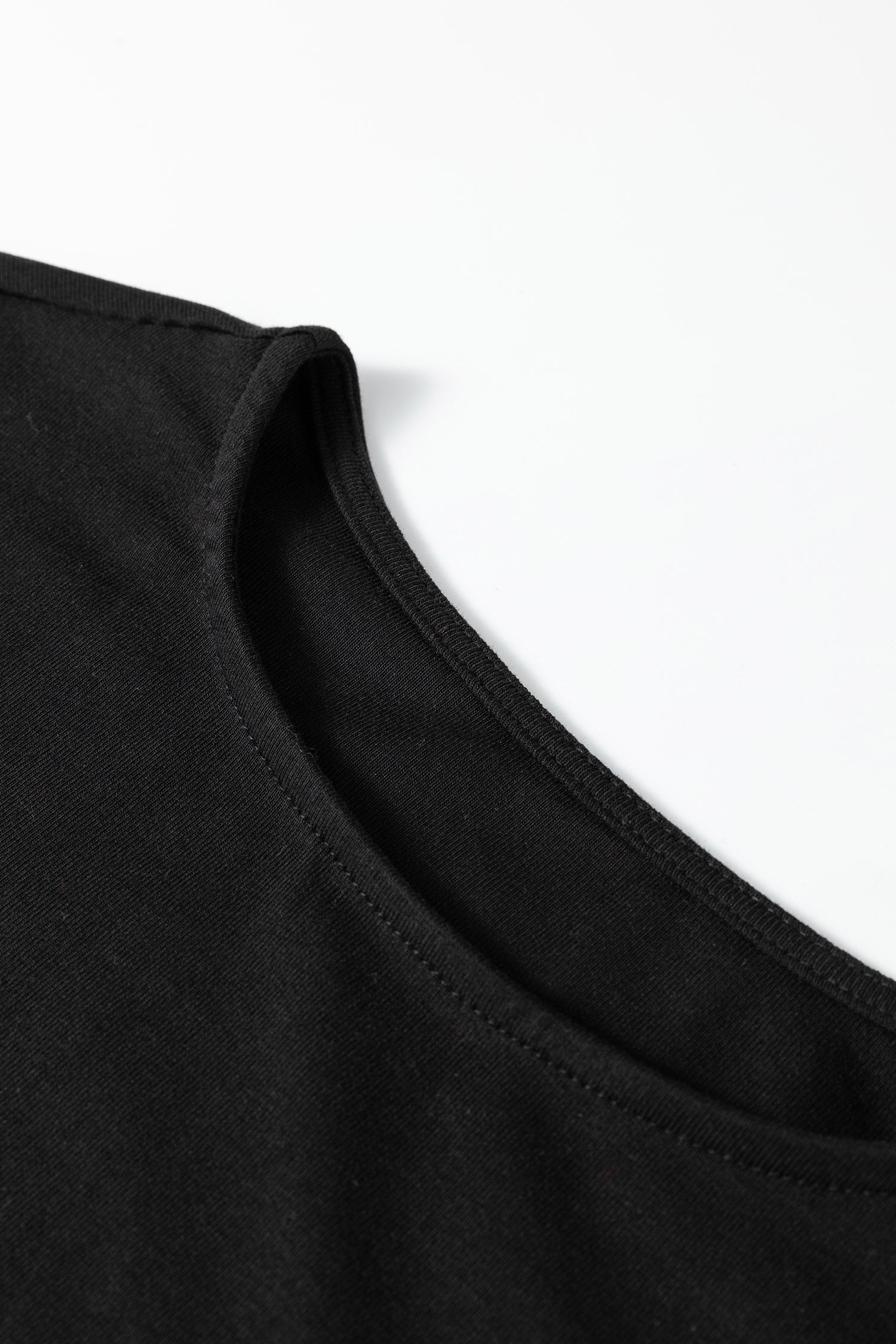 Black Short Sleeve Knit Top Patchwork Pleated Long Dress