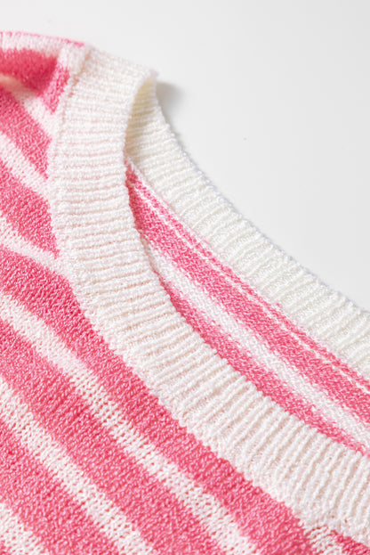 Multicolour Striped Exposed Seam Colorblock Patchwork Plus Size Sweater