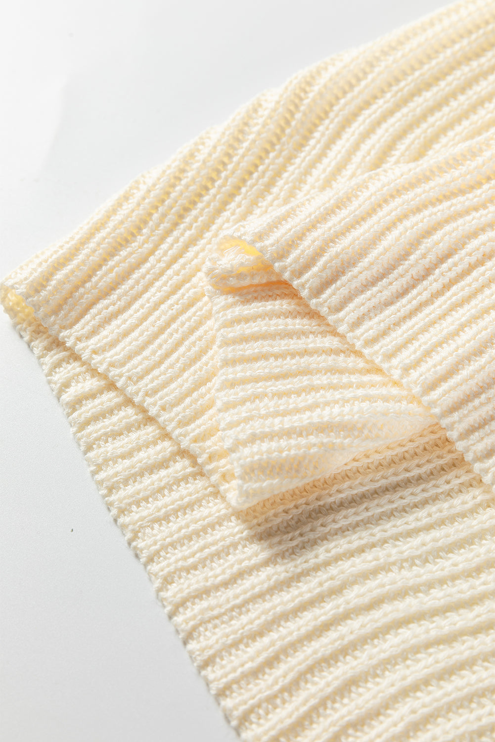 Jet Stream Plain Knit Casual Turtleneck Short Sleeve Tunic Sweater with Pockets