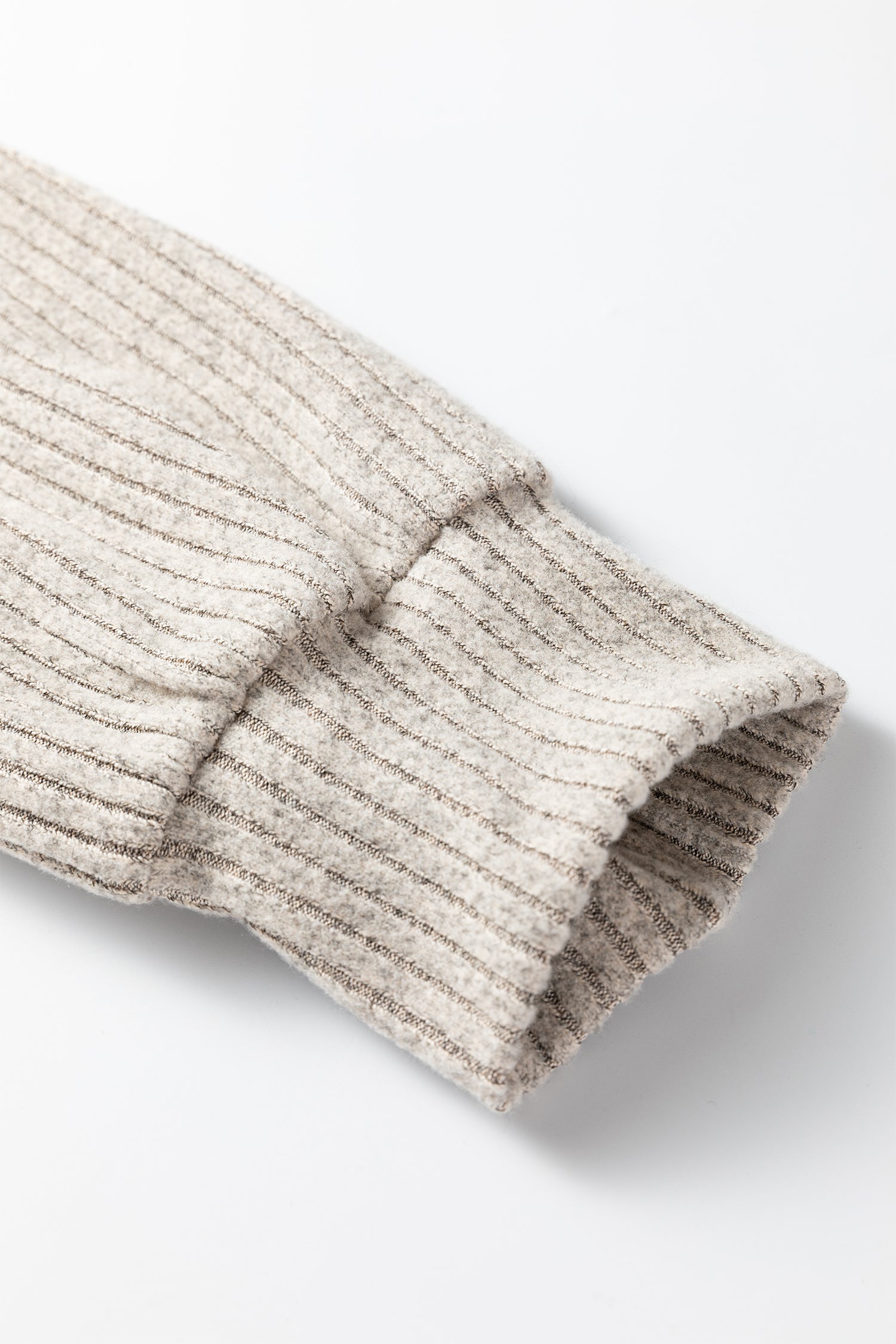 Simply Taupe Plus Size Ribbed Knit Kangaroo Pocket Henley Long Sleeve Top