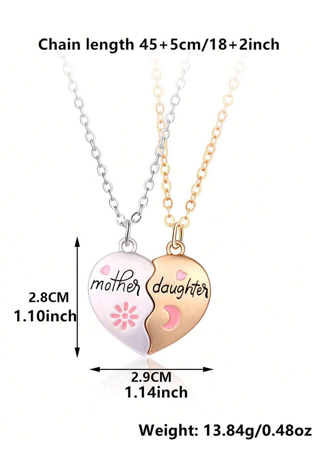 White 2pcs Mother & Daughter Magnetic Heart Necklace - L & M Kee, LLC