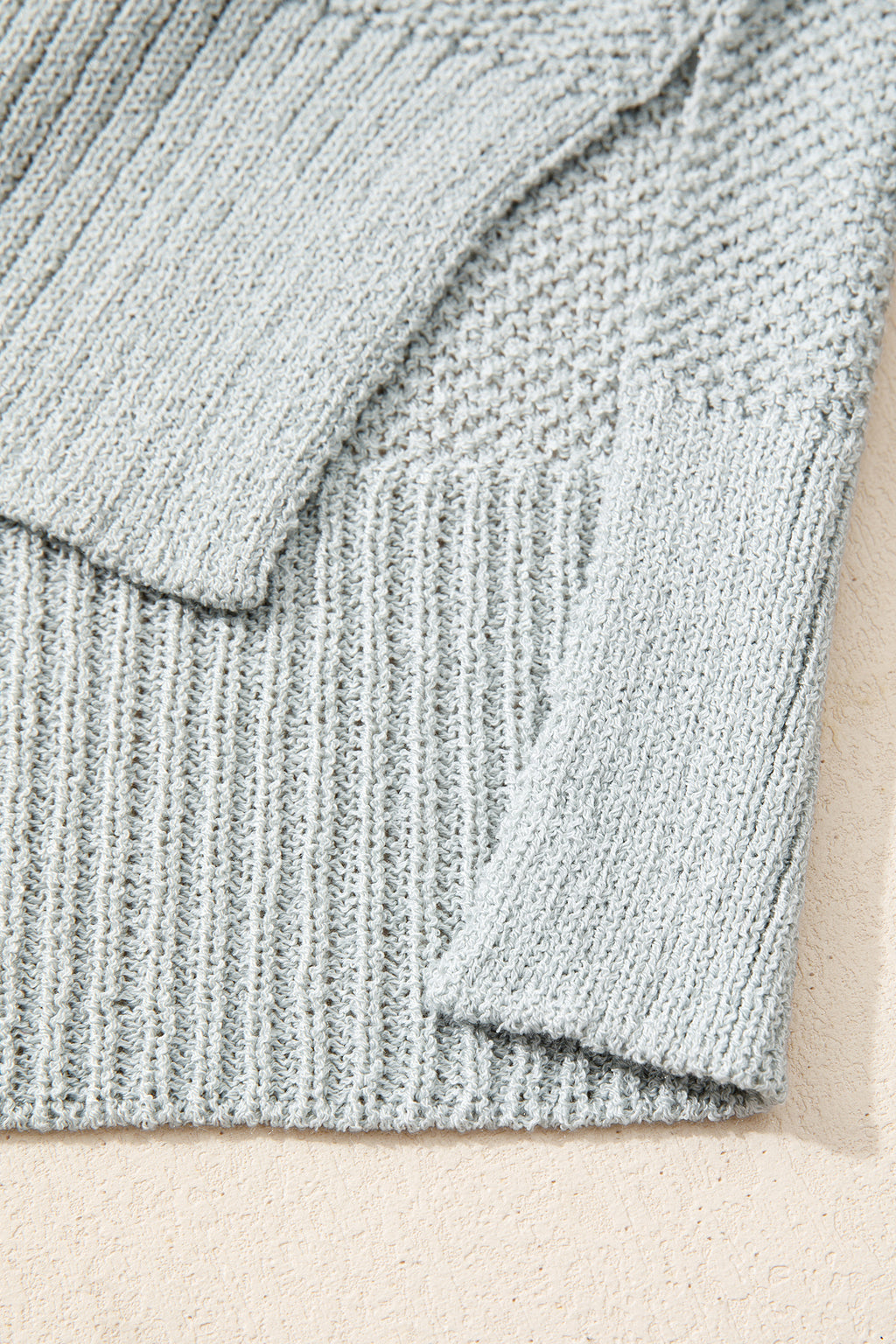 Chestnut Color Block Knit V Neck Loose Sweater