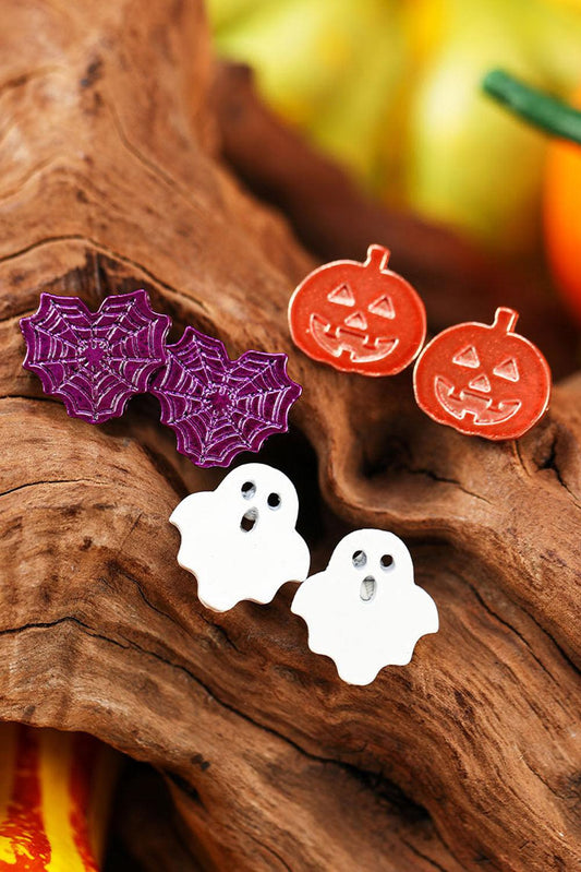 Multicolour Halloween Ornament Stud Earrings - L & M Kee, LLC