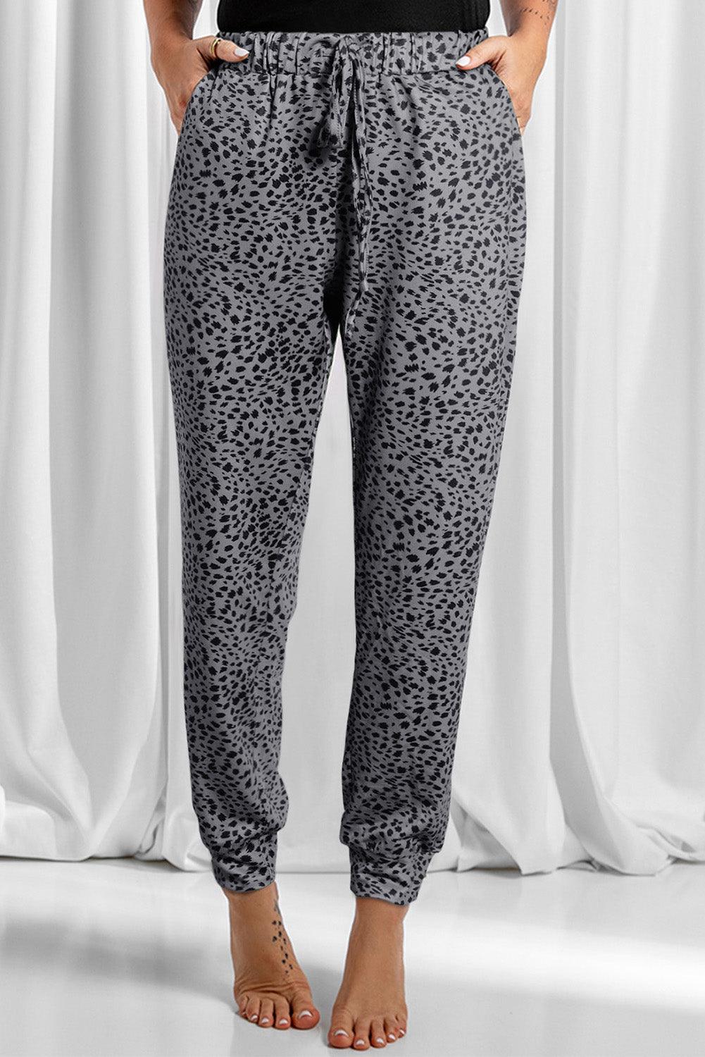 Animal Spots Drawstring Lounge Jogger Pants - L & M Kee, LLC