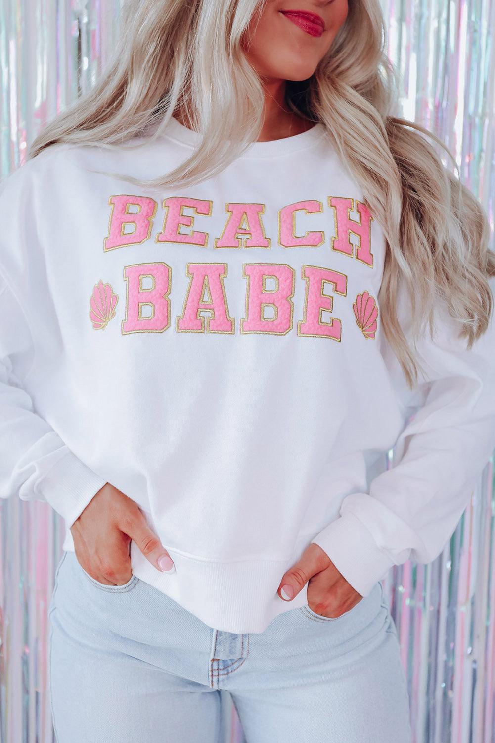 BEACH BABE Slogan Graphic Casual Sweatshirt - L & M Kee, LLC