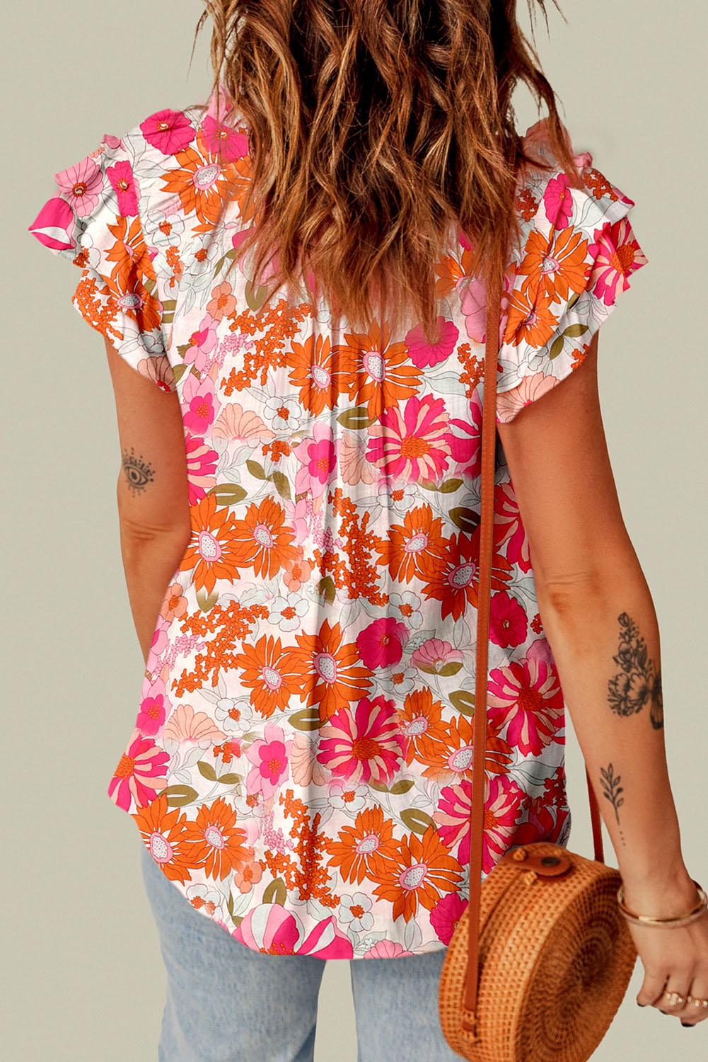 Ruffled Tank Floral Dress - L & M Kee, LLC