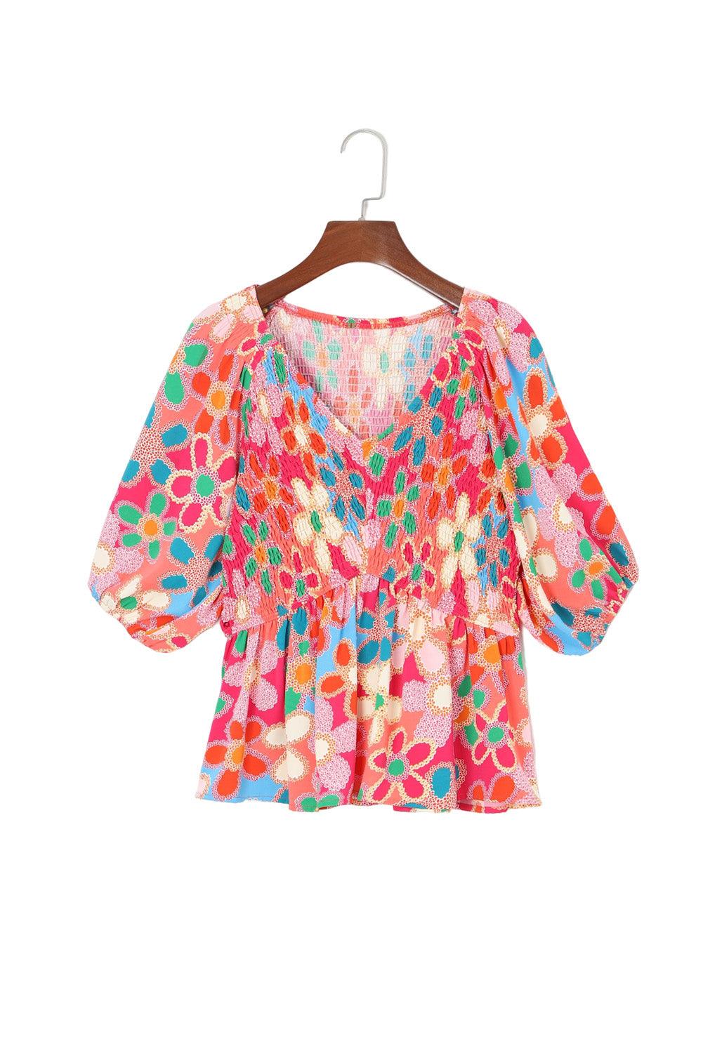 Multicolor Plus Size Floral Embroidered Flutter Sleeve Tank Top - L & M Kee, LLC