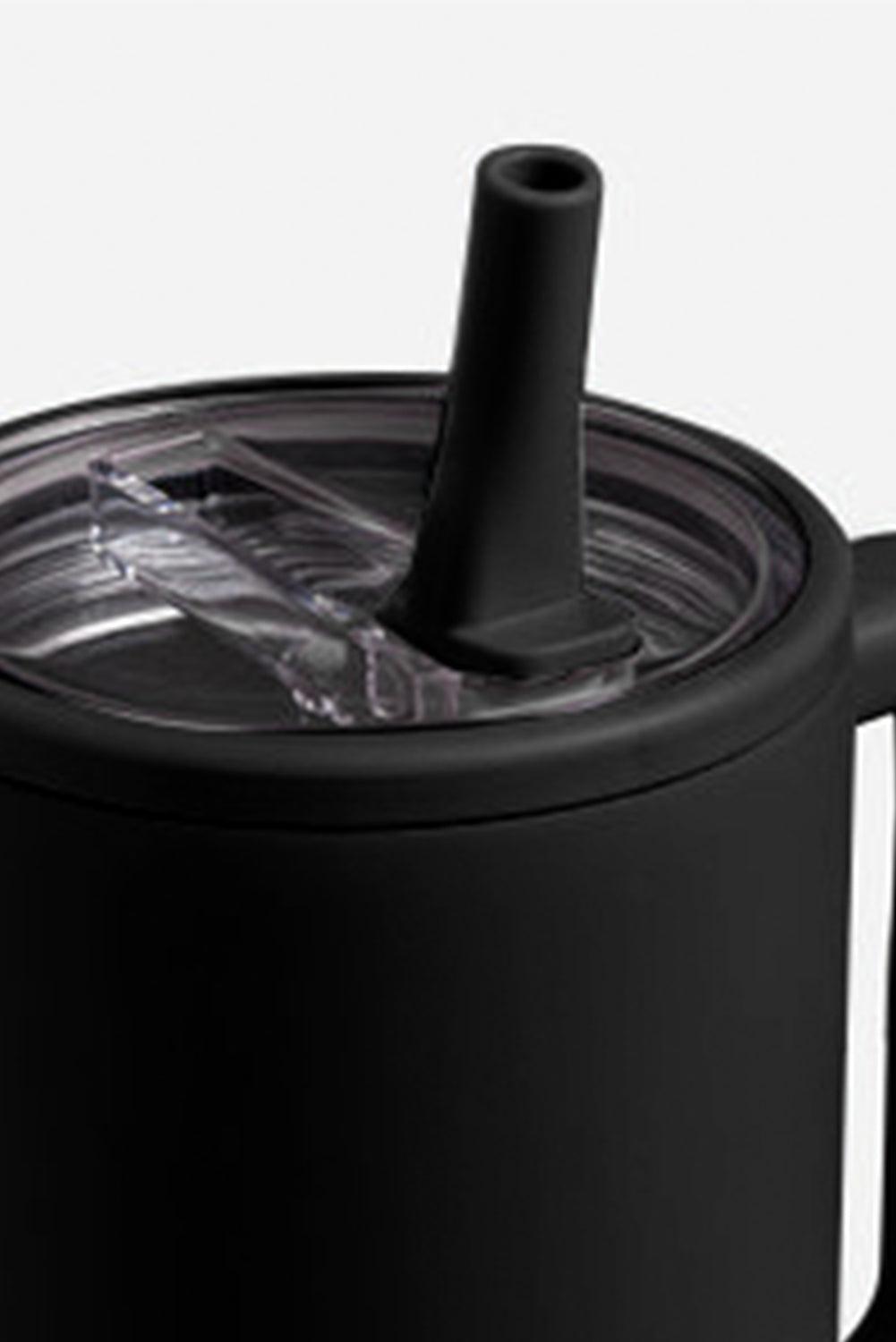 Black Frosted Stainless Handle Large Vacuum Cup with Straw 40oz - L & M Kee, LLC