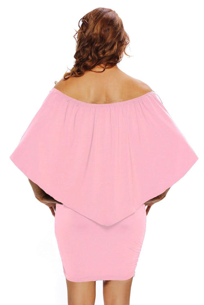 Multiple Dressing Layered Pink Mini Poncho Dress - L & M Kee, LLC