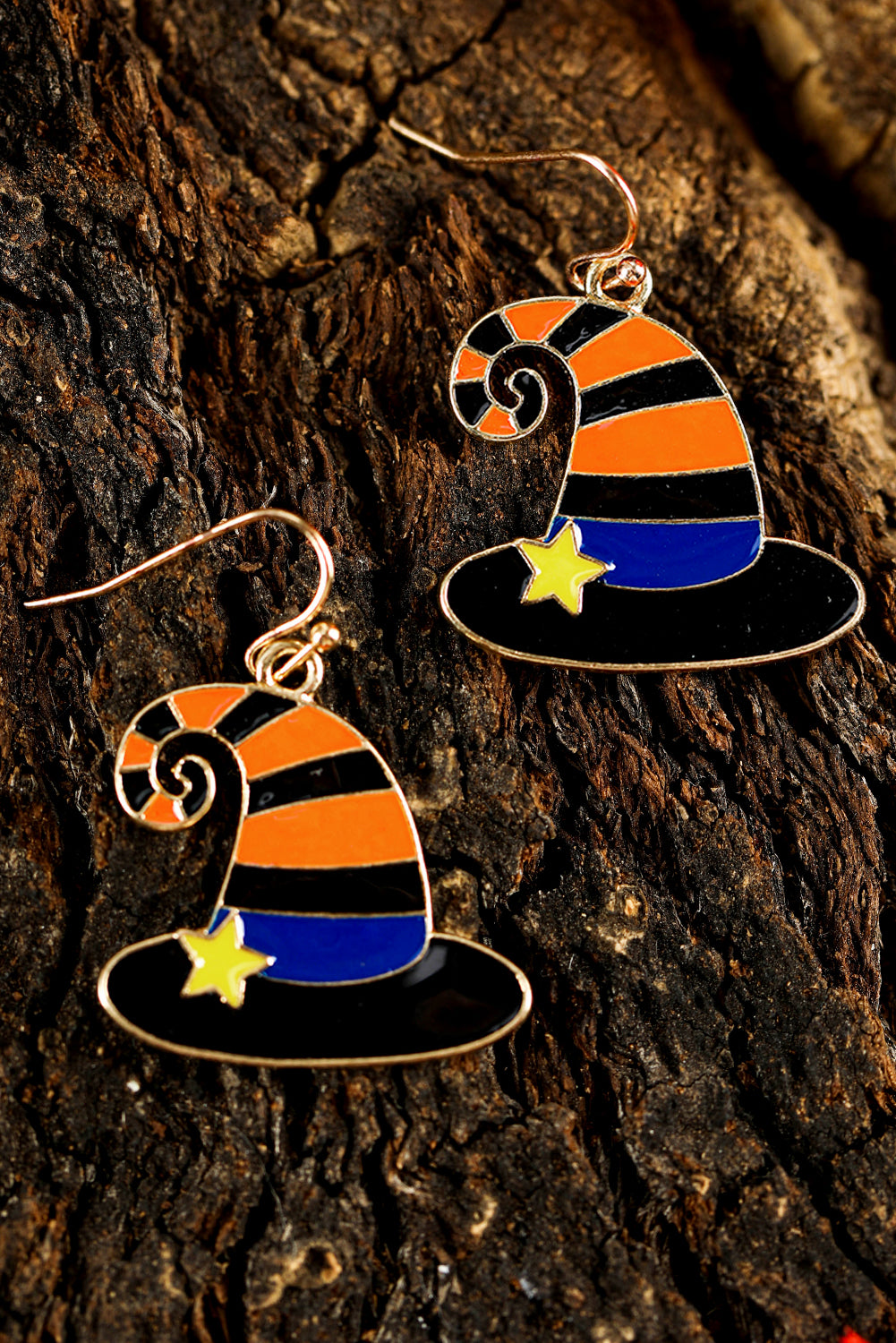 Carrot Star Witch Hat Halloween Hook Earrings