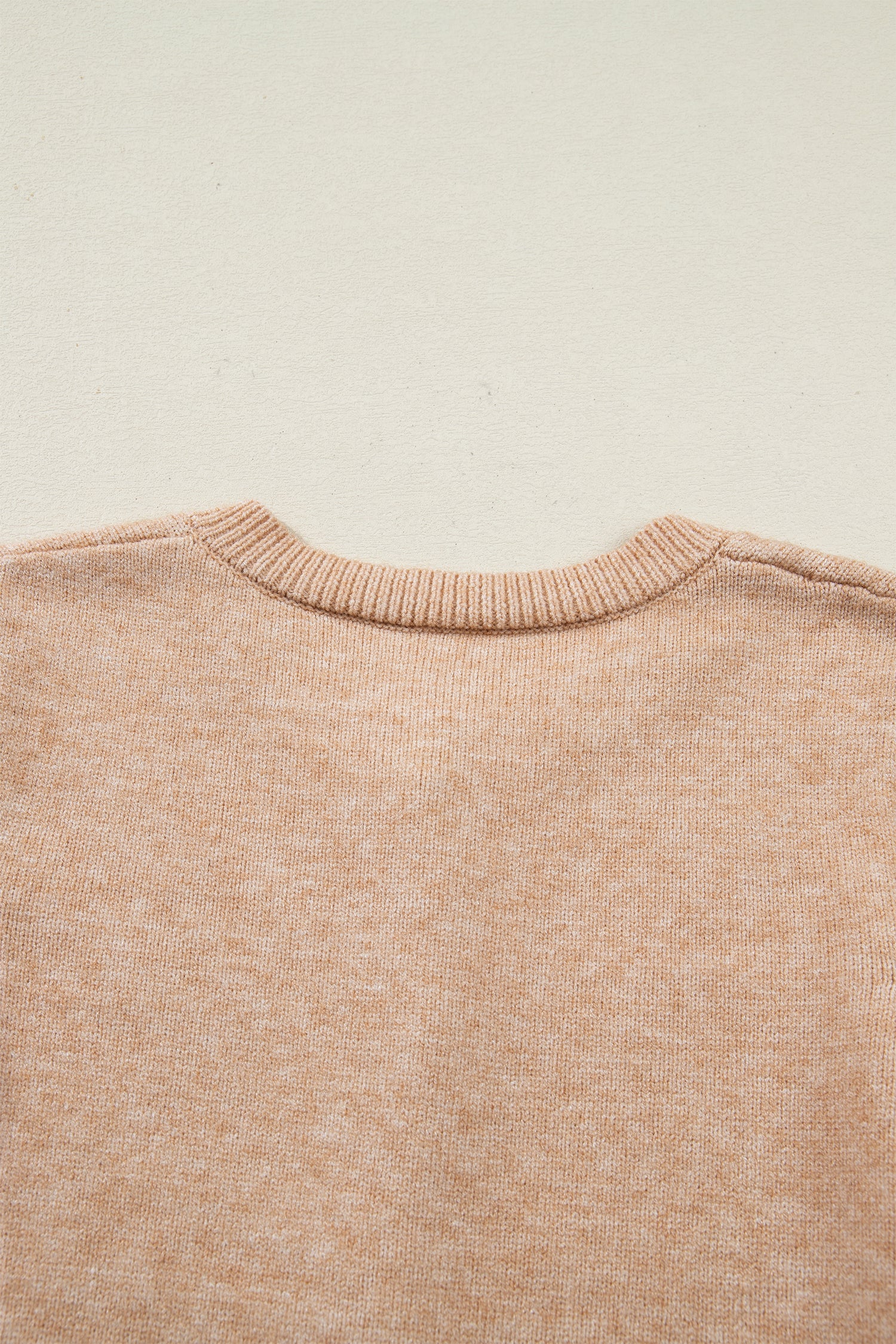 Oatmeal Ruffle Trim Gold Button Sweater Cardigan