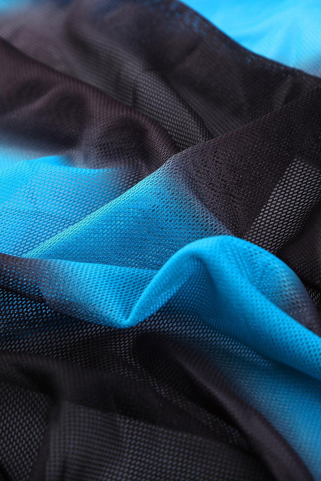 Sky Blue Tie Dye Ombre Swimdress Tankini Set - L & M Kee, LLC