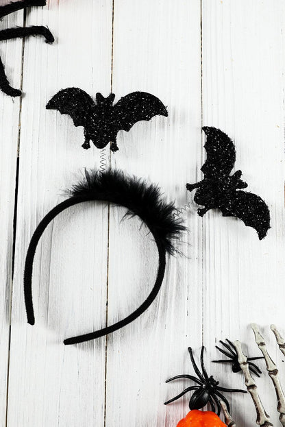 Black Feather Bat Antennae Halloween Party Headband - L & M Kee, LLC