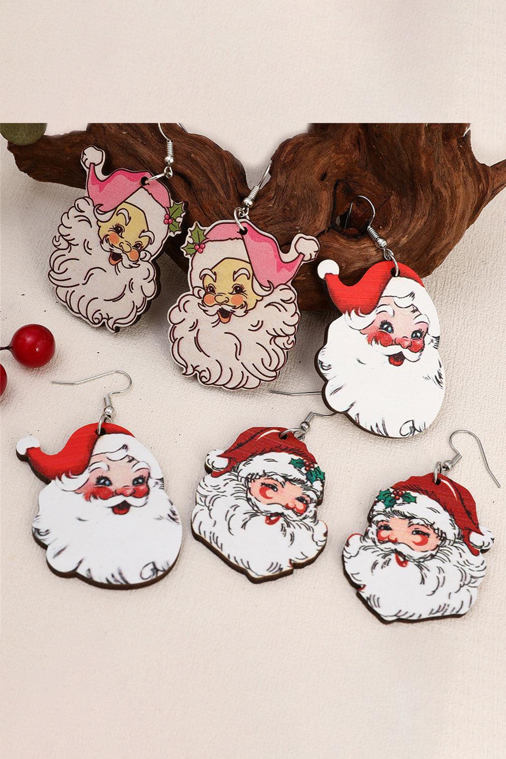 White 3 Pairs Christmas Santa Clause Pendant Hook Earrings - L & M Kee, LLC