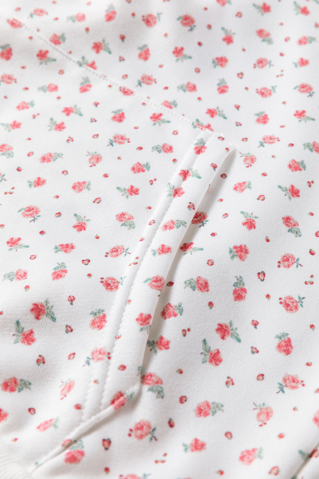 Pink Floral Print Kangaroo Pocket Hoodie Sheath Sweatpants Set