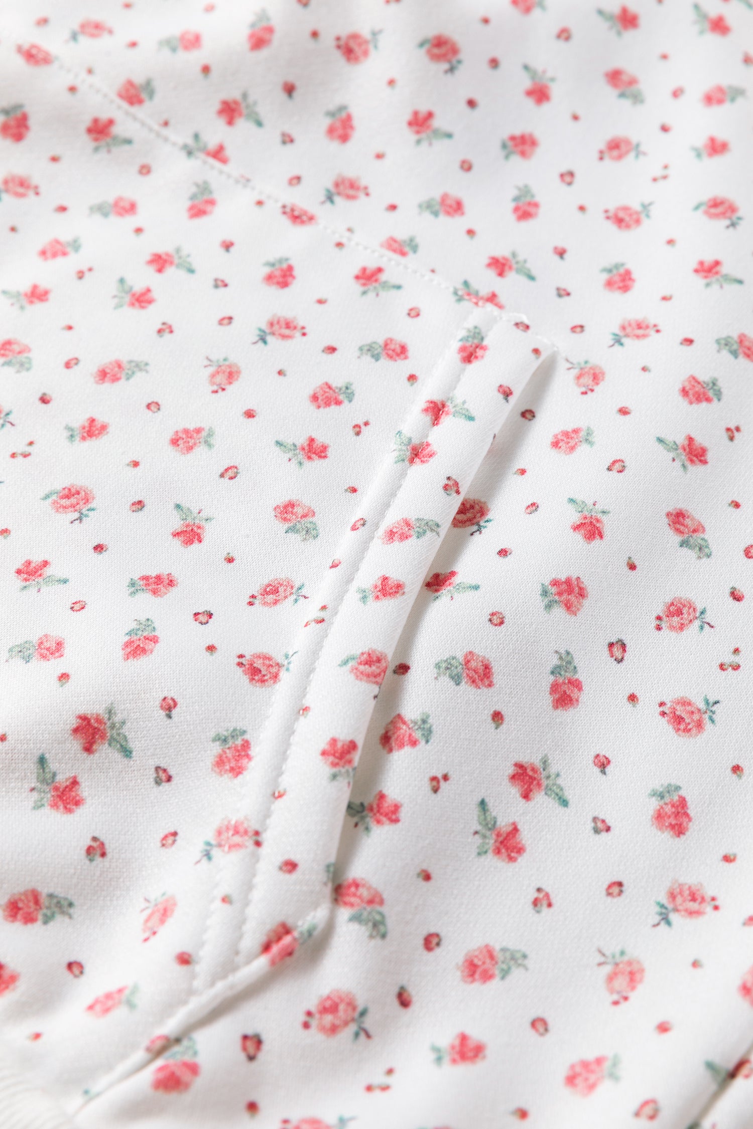 Pink Floral Print Kangaroo Pocket Hoodie Sheath Sweatpants Set