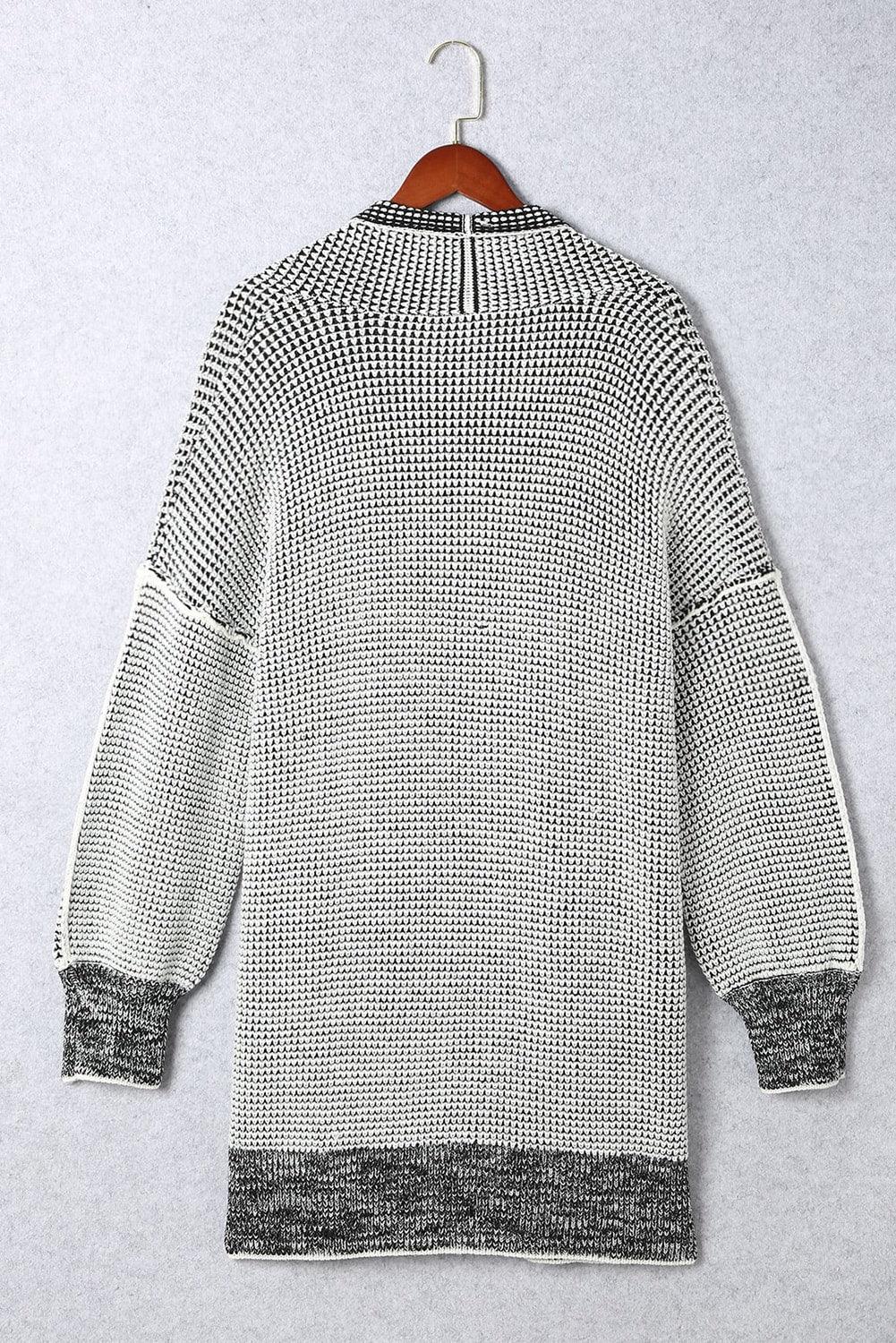 Gray Plus Size Textured Knit Cardigan - L & M Kee, LLC