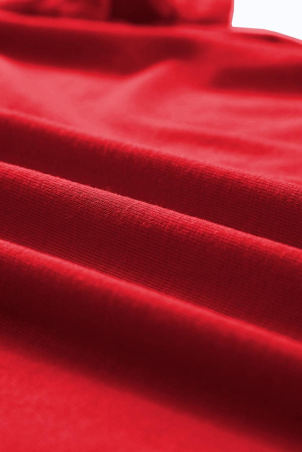 Red Casual Plain Crew Neck Tee - L & M Kee, LLC