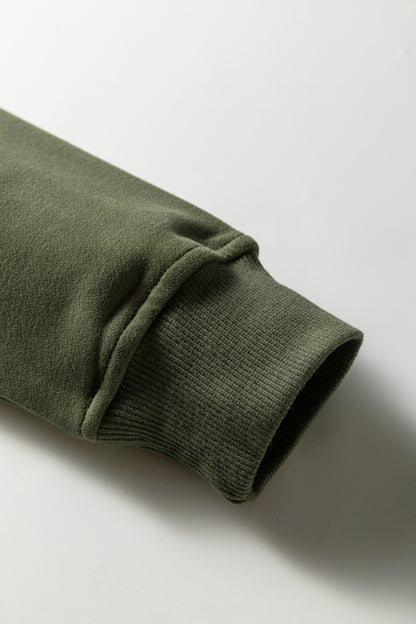Green Loose Kangaroo Pocket Hoodie