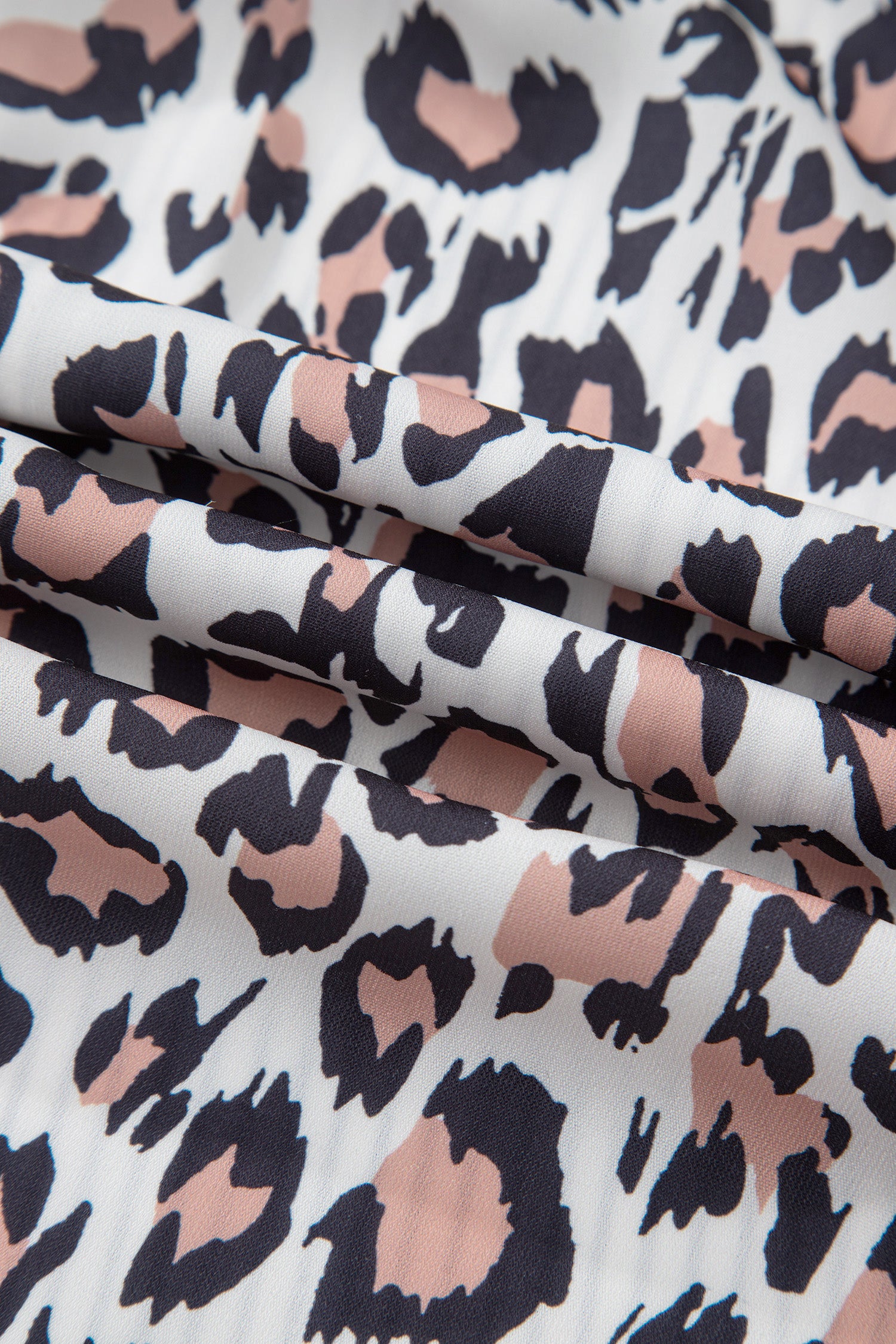 Sky Blue Stripe Colorblock Leopard Patchwork Chest Pocket Cuffed Sleeve Shirt