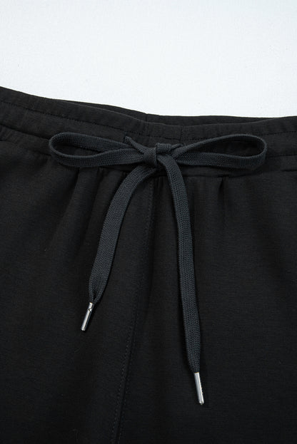 Light Grey Zip Collar Long Sleeve Top Drawstring Pants Set