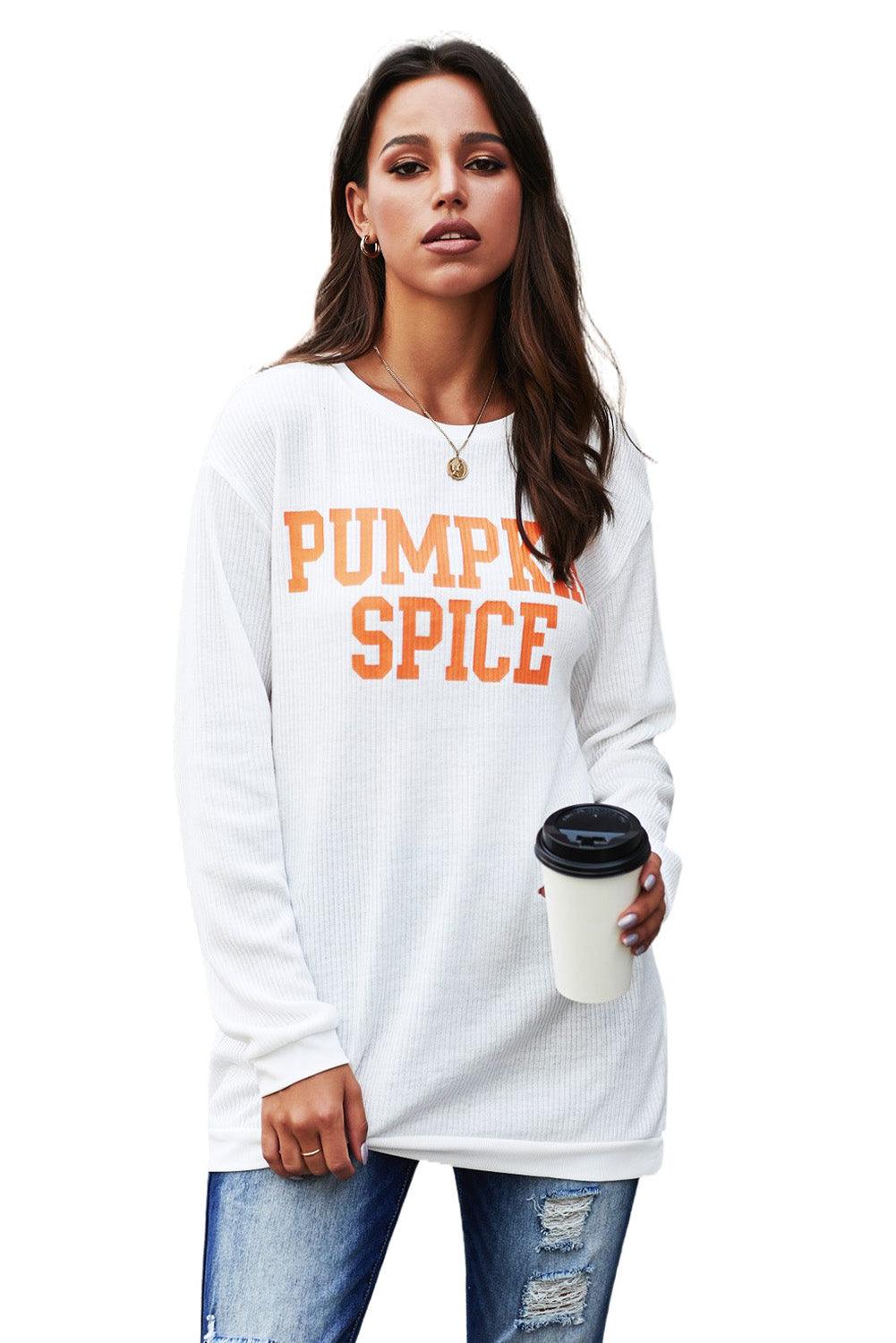 PUMPKIN SPICE Graphic Pullover Knit Top - L & M Kee, LLC