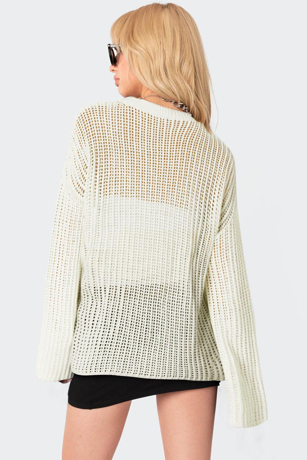 White Seeing Stars Oversized Sweater - L & M Kee, LLC