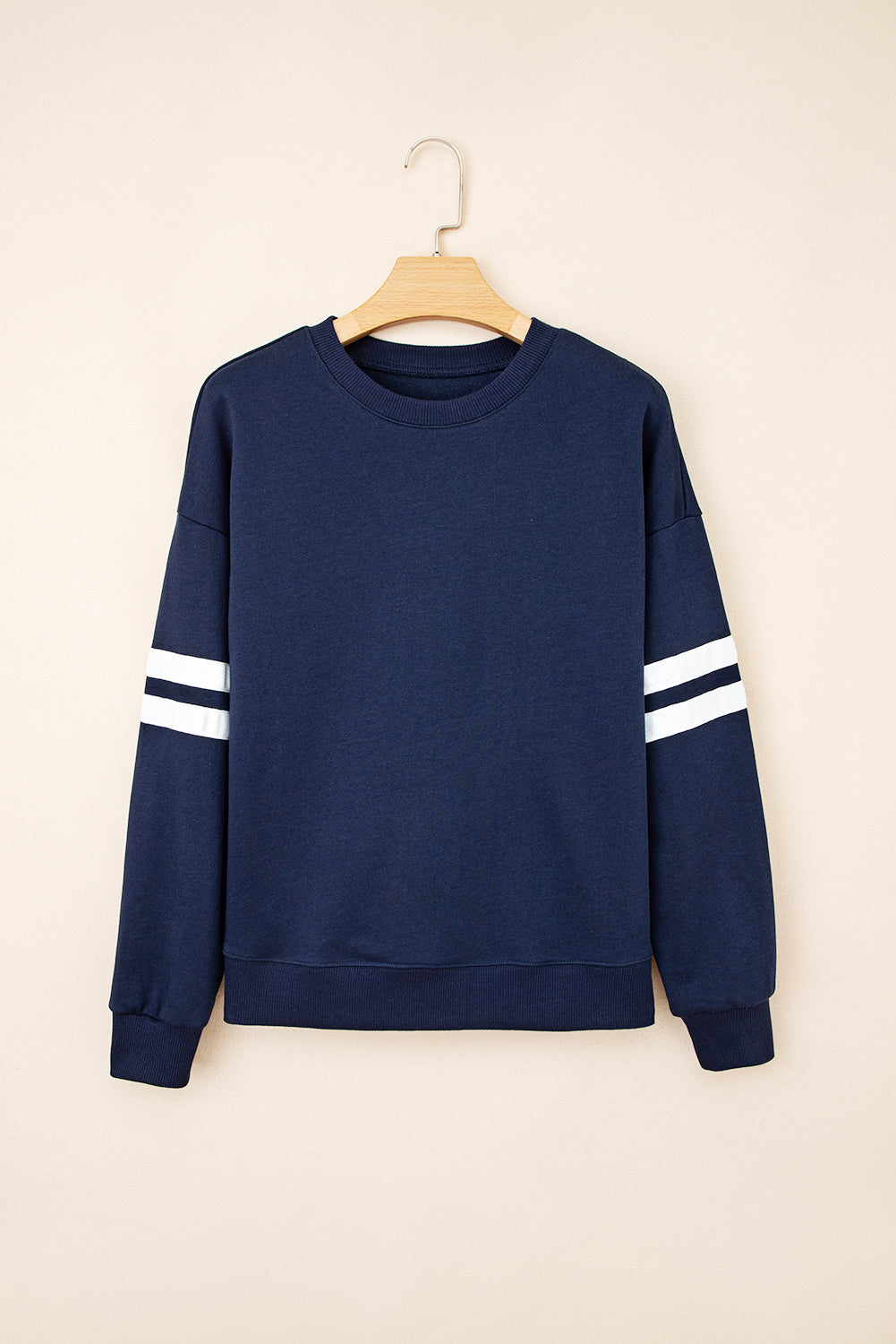 Evergreen Varsity Striped Detail Drop Shoulder Oversized Sweatshirt