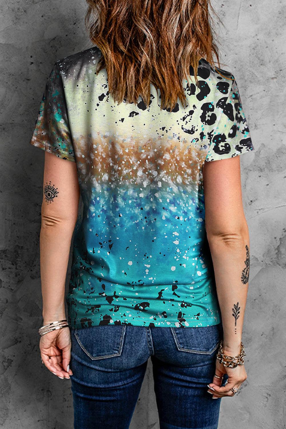 Tie-Dye Pumpkin Graphic Crew Neck T-shirt - L & M Kee, LLC