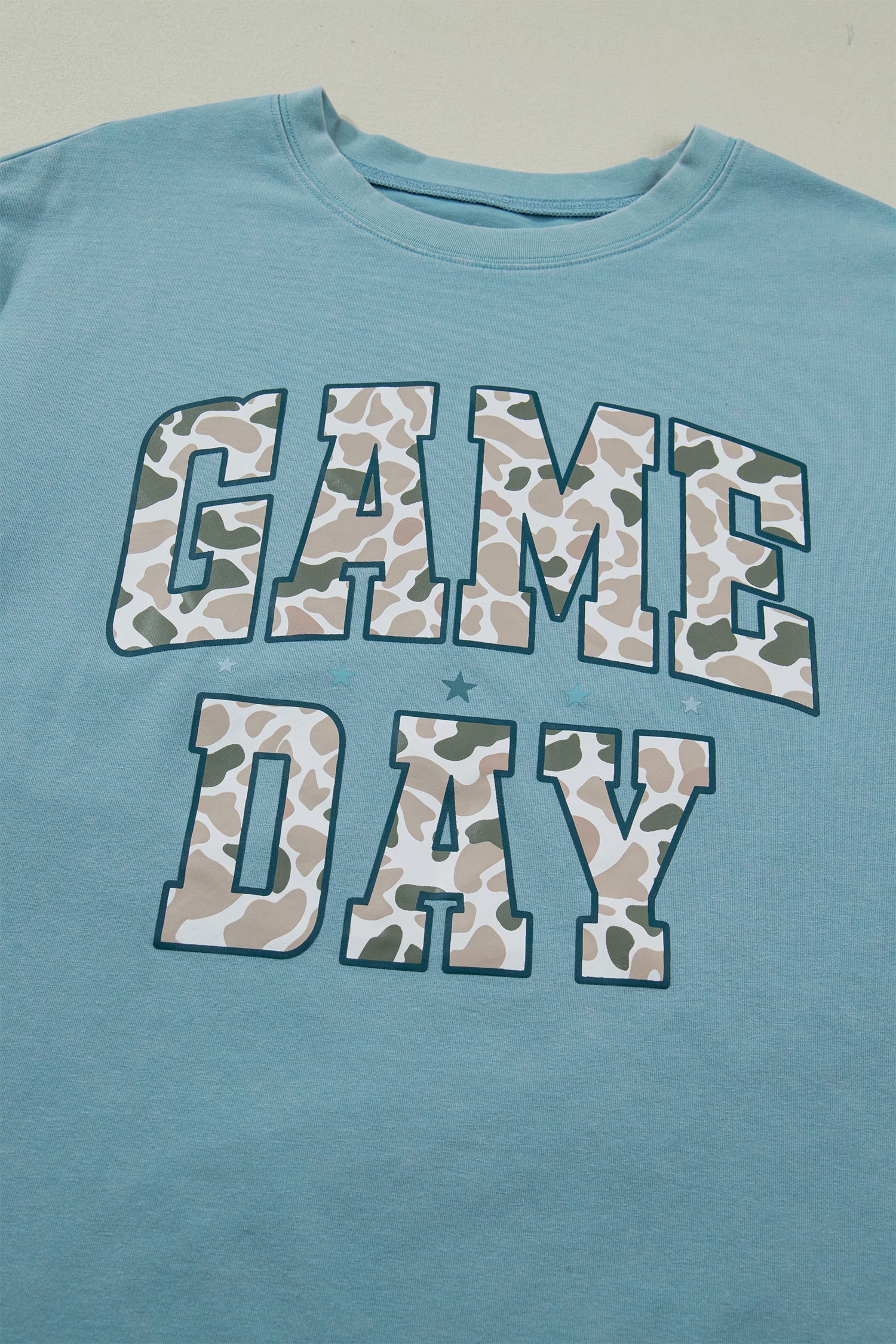 Stone Blue Camo GAME DAY Graphic T Shirt