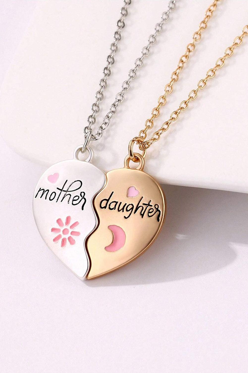 White 2pcs Mother & Daughter Magnetic Heart Necklace - L & M Kee, LLC