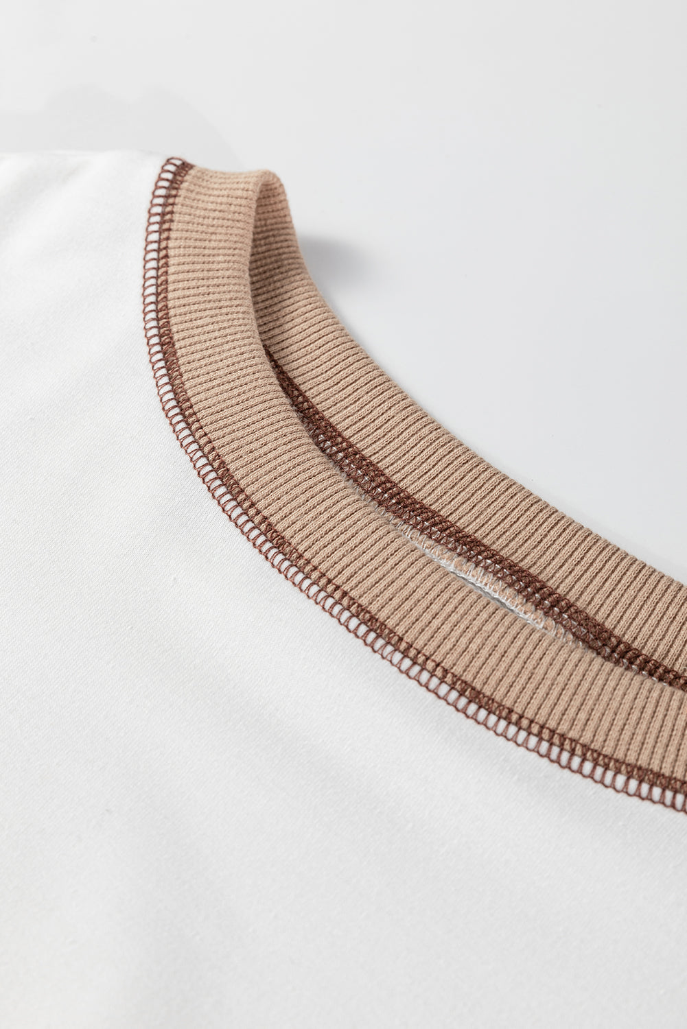 Brown Stripe Colorblock Patchwork Contrast Stitching Oversize Sweatshirt