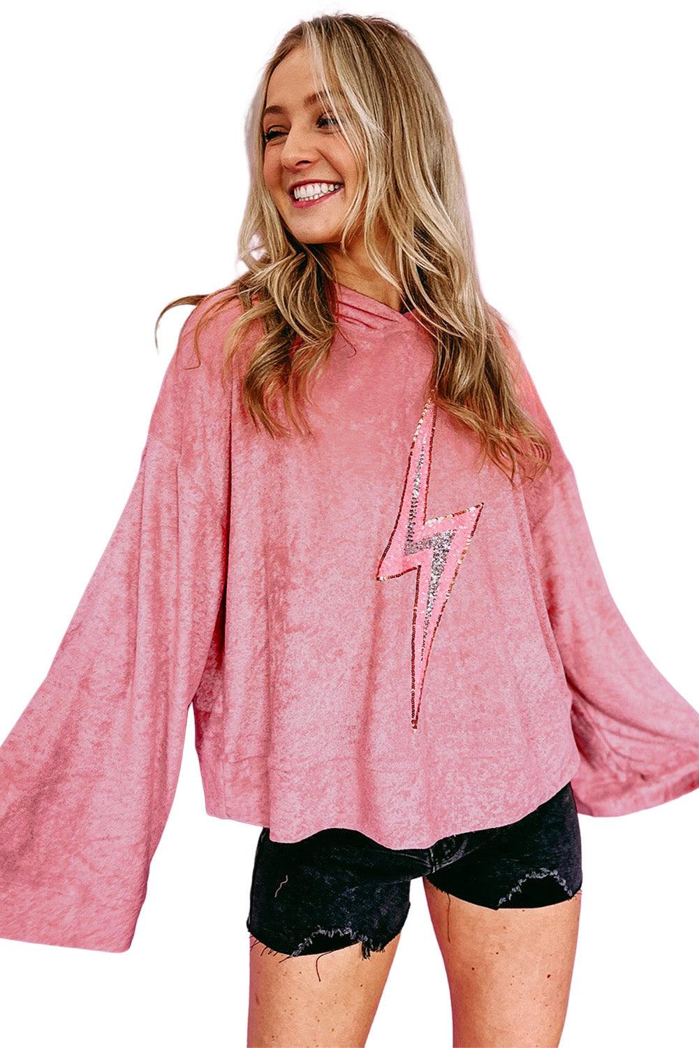 Thunder Bolt Sequin Oversized Hoodie - L & M Kee, LLC