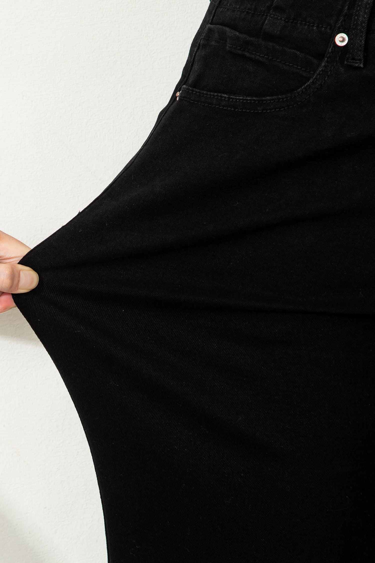 Black 2-Button High Waist Flared Bottom Jeans