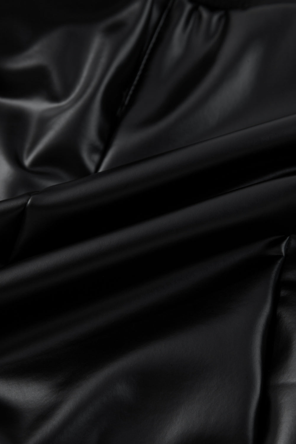 Black Faux Leather Seamed Leg High Waist Leggings