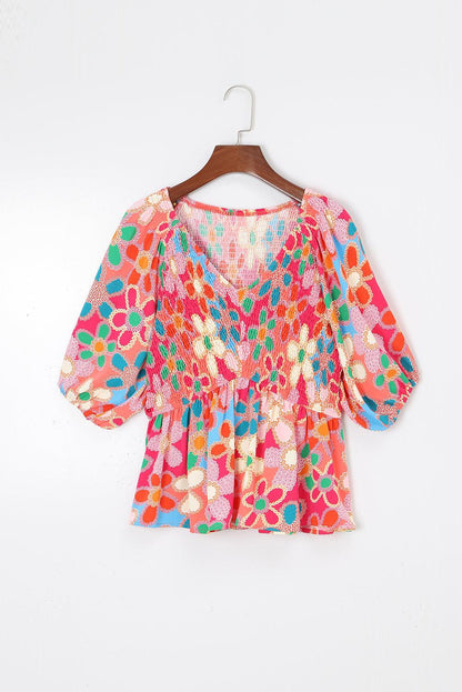 Multicolor Plus Size Floral Embroidered Flutter Sleeve Tank Top - L & M Kee, LLC