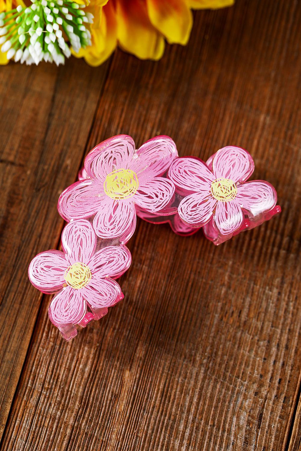 Pink Sweet Flower Claw Hairpin - L & M Kee, LLC