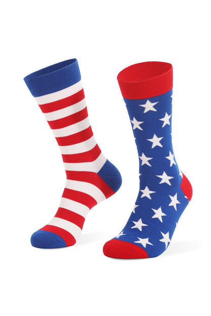 Sail Blue American Flag Pattern Soft Knitted Socks - L & M Kee, LLC