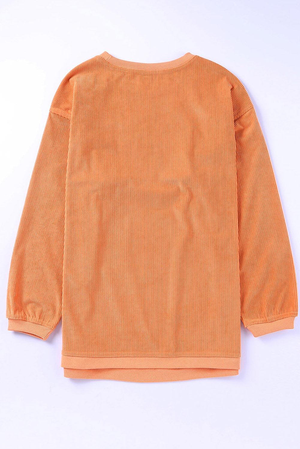 Orange Howdy Pumpkin Halloween Graphic Corded Sweatshirt - L & M Kee, LLC