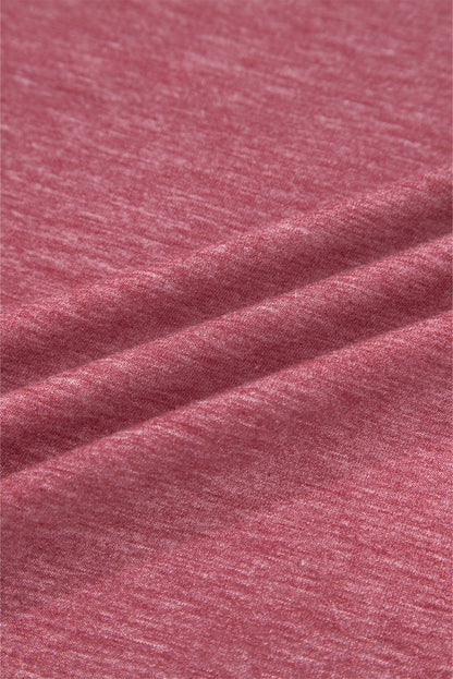 Mineral Red Contrast Print Striped Raglan Long Sleeve Loose Top