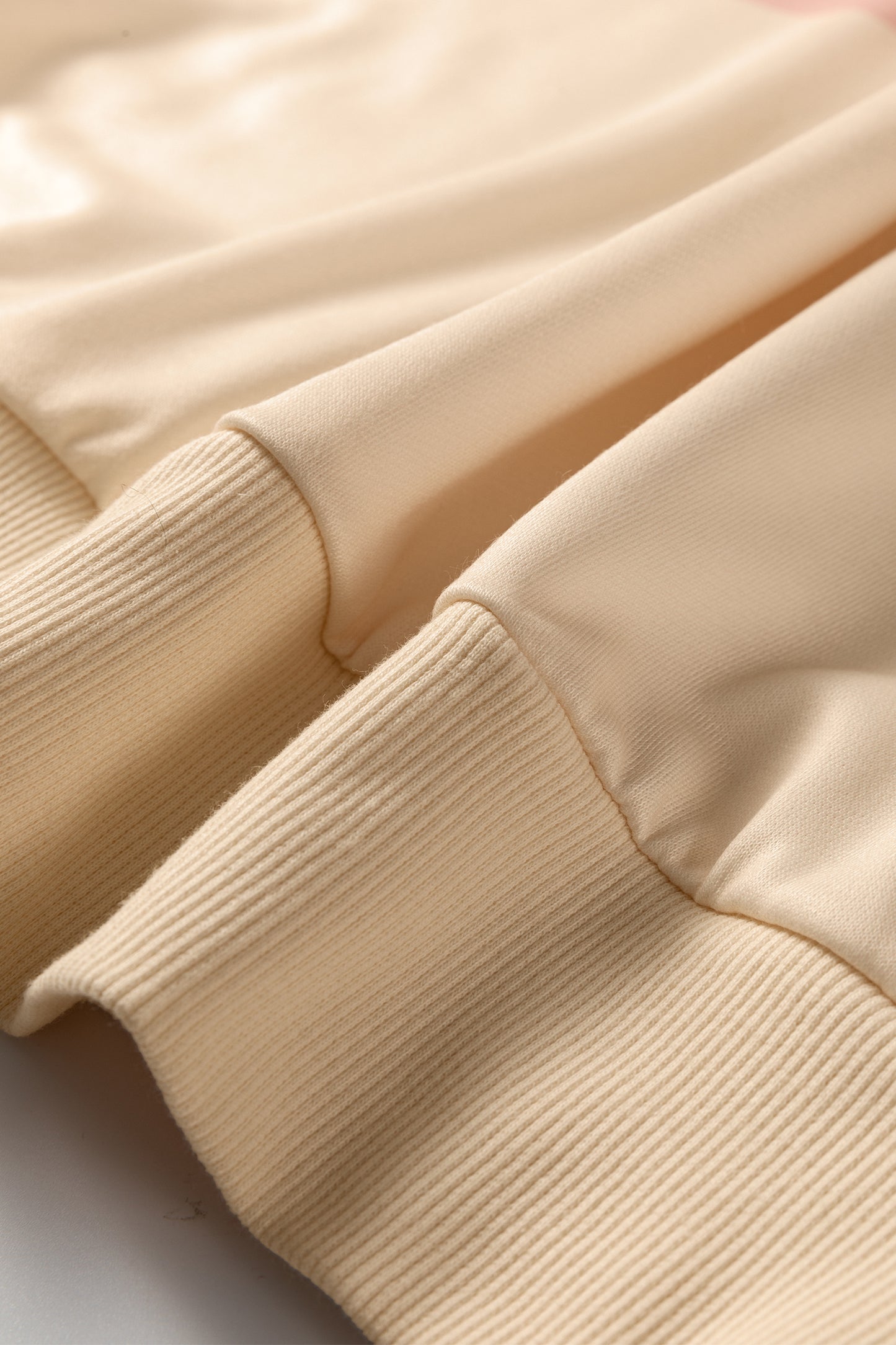 Beige Stripe Puff Sleeve Casual Pullover Sweatshirt