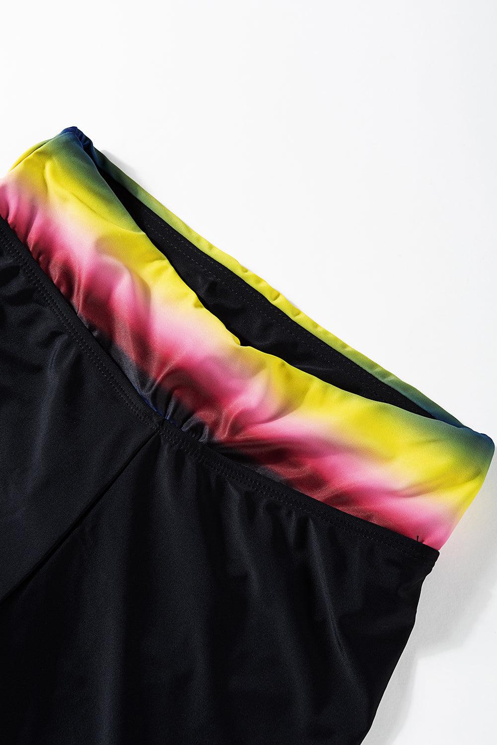 Stripe Floral Print Racerback Tankini Swimsuit - L & M Kee, LLC