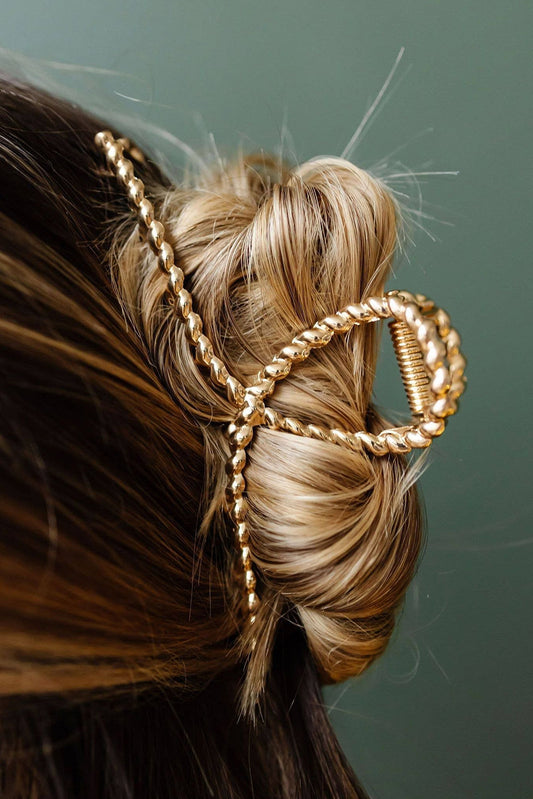 Gold Twist Large Alloy Hair Clip