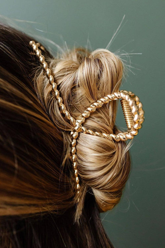 Gold Twist Large Alloy Hair Clip - L & M Kee, LLC