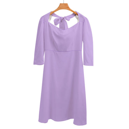 Lilac Sweetheart Knot Flare Dress