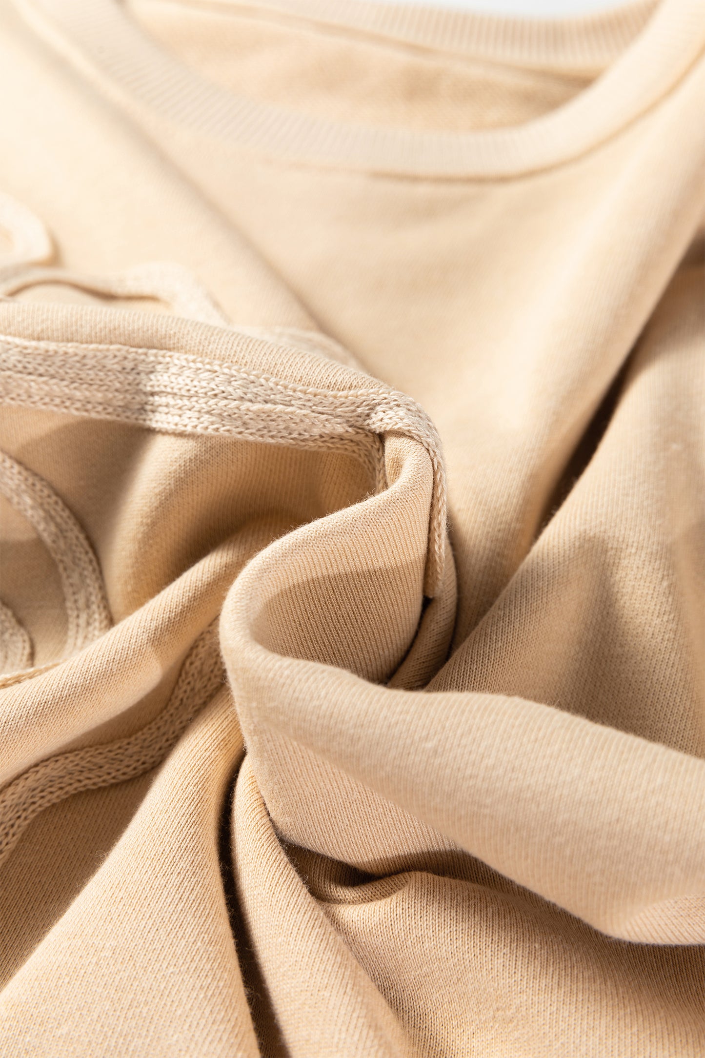 Parchment Embroidered Flower Pattern Drop Shoulder Sweatshirt