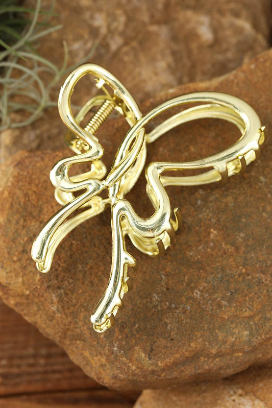 Gold Butterfly Shape Alloy Large Hair Claw Clip - L & M Kee, LLC